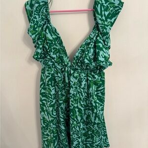 Green and Blue Patterned Dress